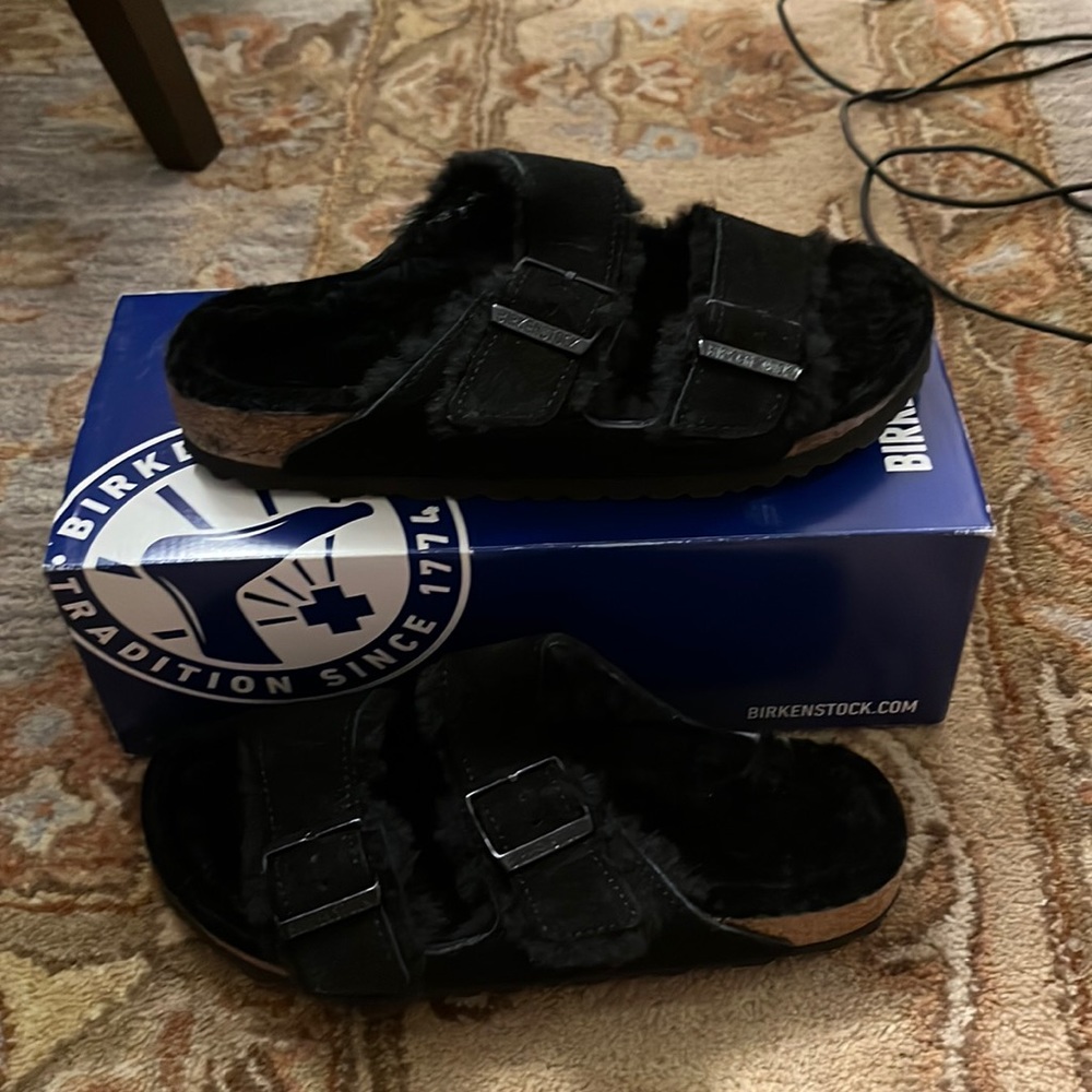 - Birkenstock Arizona Shearling Black asst OA